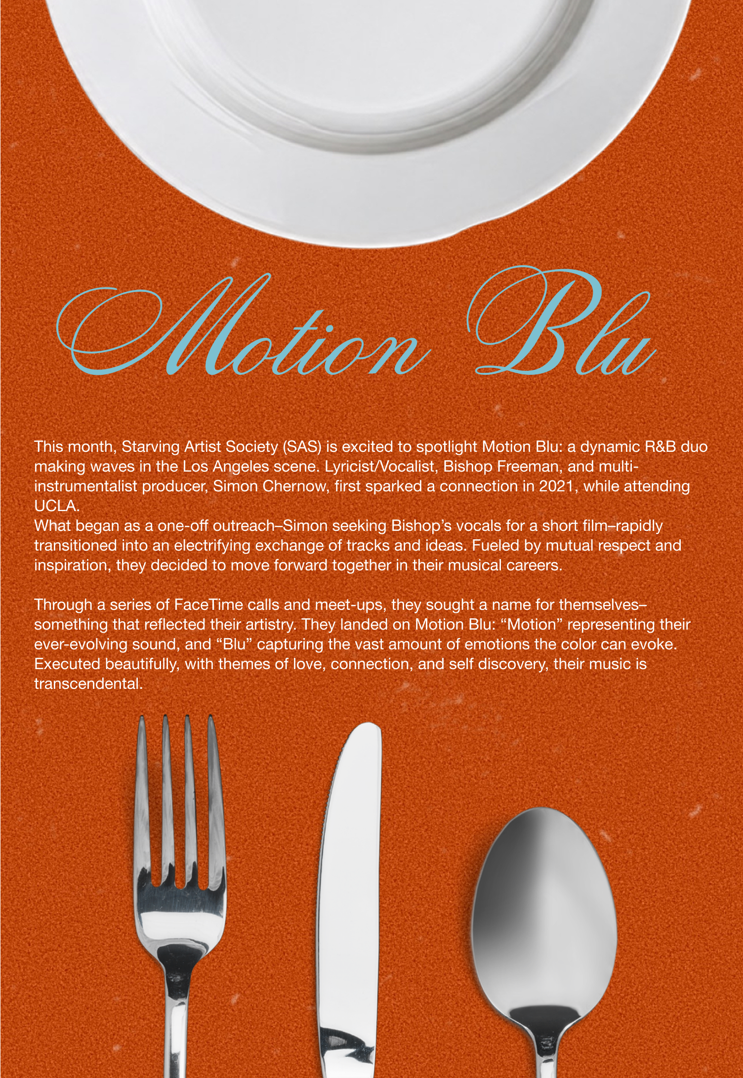 Motion Blu mobile zine page 1.